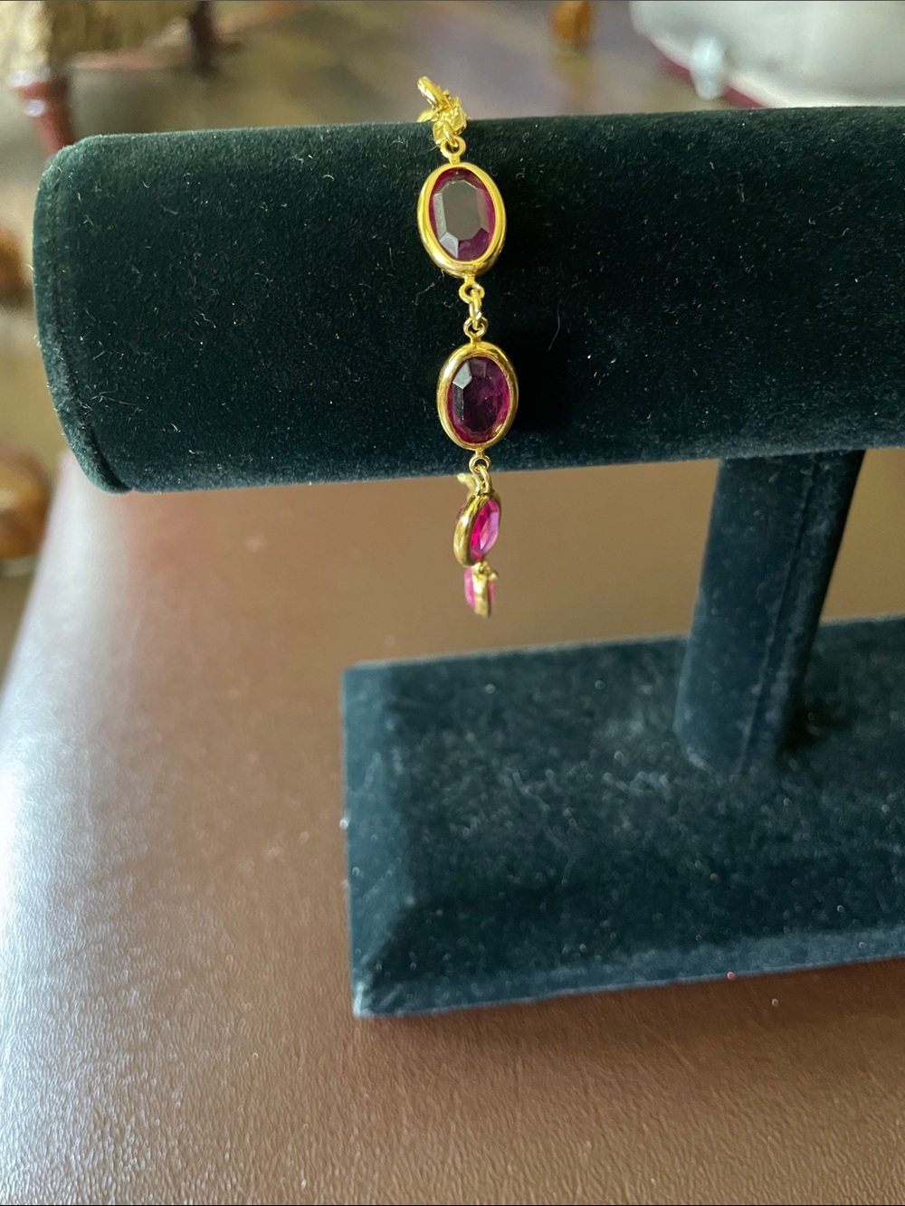 VTG Mary Quant bracelet Pink Gemstone Tennis Bracelet 7.5"